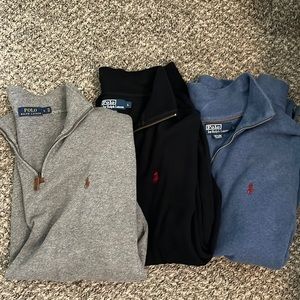 3 Men’s Polo Ralph Lauren 1/4 zip sweaters